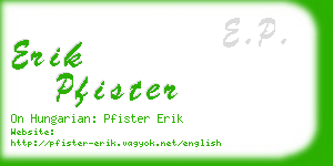 erik pfister business card